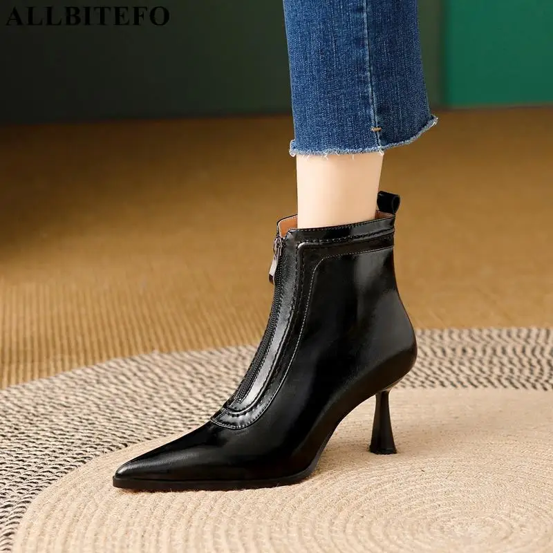 

Size 33-40 8 Years Old Shop Soft Genuine Leather High Heel Women Boots Club Party Fashion Sexy Female Winter Shoes Ankle Boots