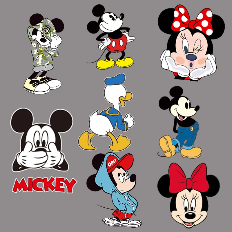 Parches transferencia de calor de Mickey Mouse para ropa, pegatinas de planchado Anime de para ropa, sudaderas con capucha para niños, parches| | - AliExpress