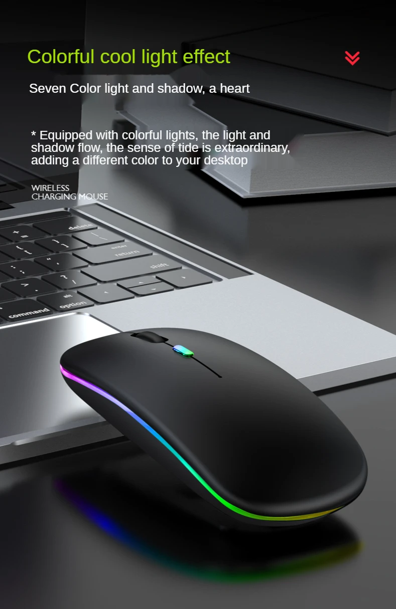 Souris Sans Fil EAGET LED RGB – Bluetooth & 2.4G – Ergonomique Et Silencieuse – PC, Mac