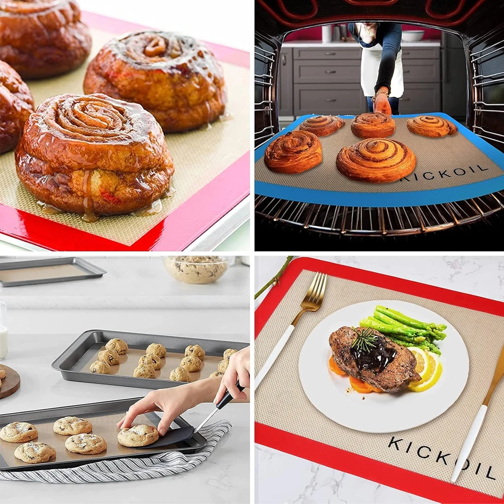 Silicone Baking Mats 3 Pack Quarter Sheet Baking Mats Non Stick Silicone Oven Liners