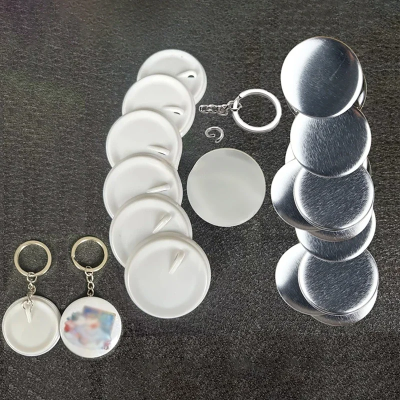 100PCS Blank Plastic/Metal Button Making Supplies 44mm 58mm For DIY