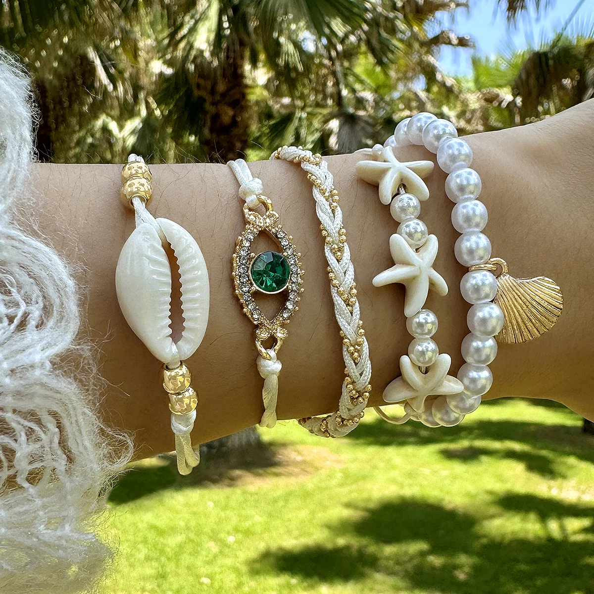 Set Di 6 Braccialetti Bohémien Elasticizzati: Perline Colorate, Ciondoli Etnici, Regalo Perfetto Per Amica