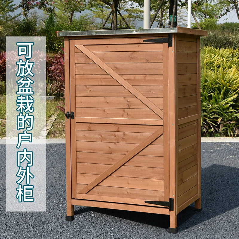 

Outdoor cabinet courtyard outdoor wooden lockers sundries locker storage sun-proof waterproof balcony garden solid wood