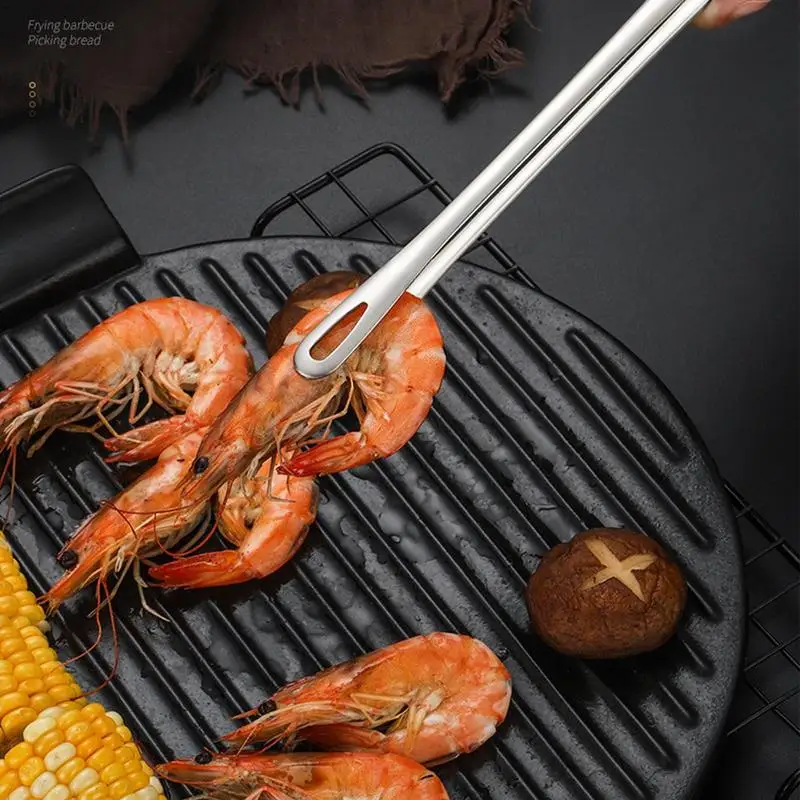 Stainless Steel BBQ Clips Long Toothed Tweezer Straight Tweezer Barbecue Food Tong Home Medical Garden Kitchen BBQ Tools
