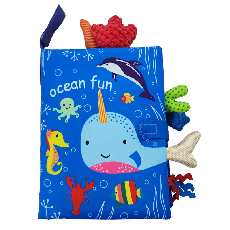 Baby Cloth Books Toys, Touch and Feel Crinkle Cloth Book for Infant Baby 0-36 Months, Early Development Interactive Soft Toys 4
