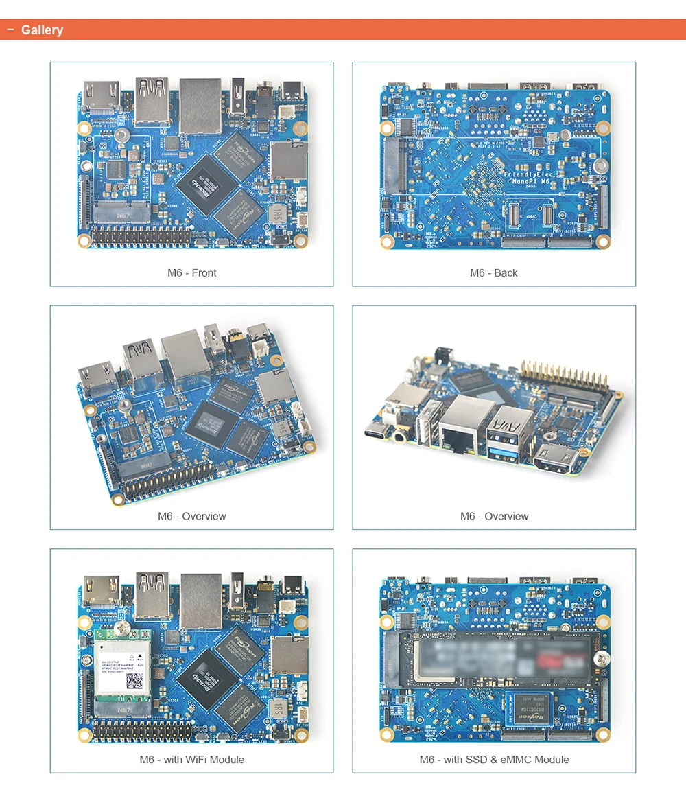 NanoPi M6 Development Board Open-Sourced 64bit  RK3588S Mini SBC LPDDR5 RAM Nati