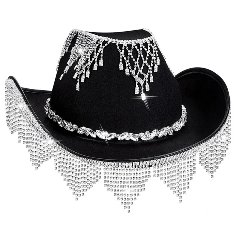 

Vacation Cowboy Hats Hand Beading Diamond for Male Female Comedian Actor