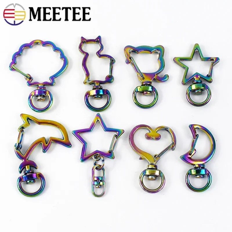 

10/20Pcs Meetee 8mm Colored Metal Buckles Keychain Swivel Lobster Clasp Bag Strap Trigger Snap Clip Hook DIY Hardware Accessory