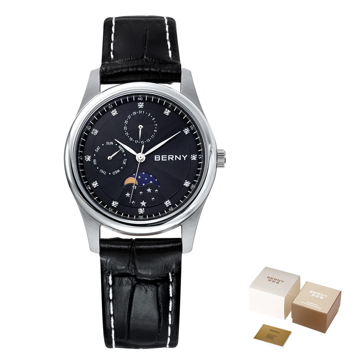 BENYAR Moda Uomo Cronografo al quarzo Orologi in acciaio inossidabile impermeabile Orologio da