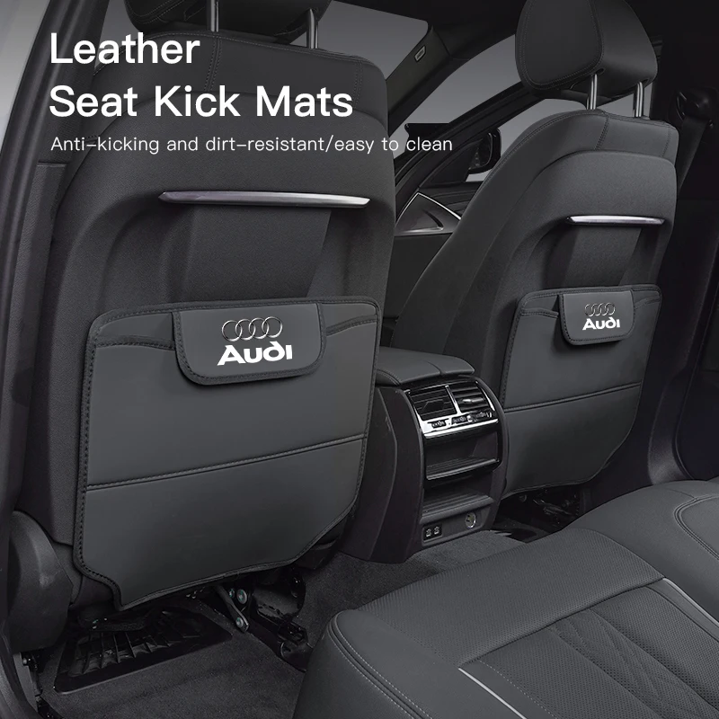 Seggiolino Auto Anti-Kick Mat Anti Dirty Pad Cuscino Protector Cover Per Audi Quattro A3 A4 A6 A5 Q5 A1 Q7 Q3 Q2 Q8 A7 Tt S1 Sq5 Rs