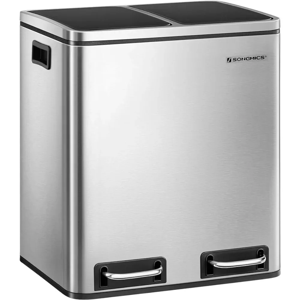 

Soft Closure Separate Trash for Small Kitchens Bin Steel Pedal Recycle Bin With Lid and Inner Buckets Useful Things for Home