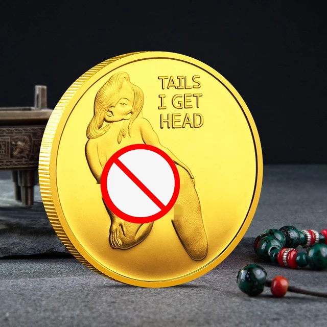 Szexi Nő Érme Kapja Meg A Farkát! Felnőtt Kihívás Lucky Girl Emlék Érmék Kollekció Arany/ Ezüst Ajándék - Image 3