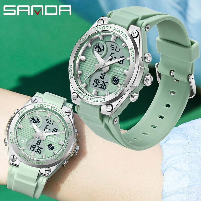 SANDA Women's LED Sport Chronograph Waterproof Watch