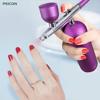 Airbrush Nail with Compressor Portable Air Brush Nail Art Paint