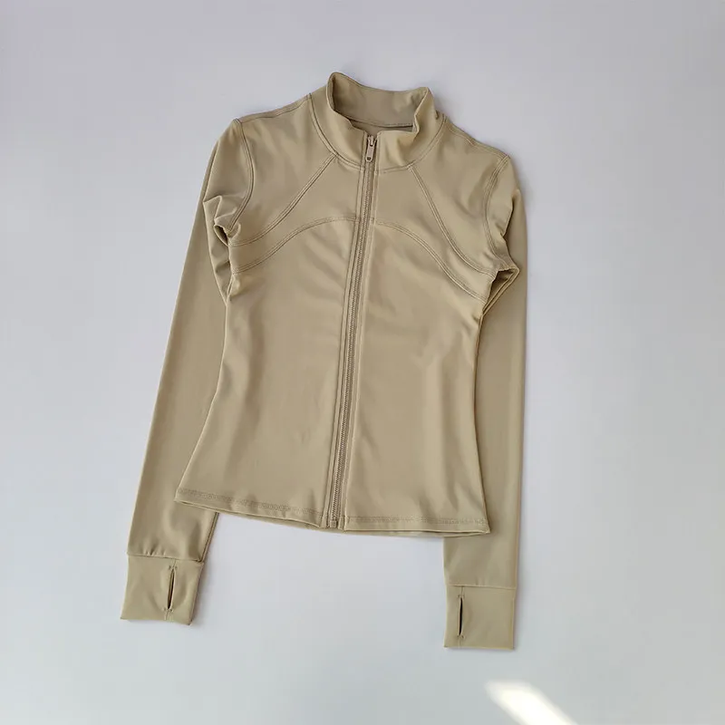 Women's High-End Standing Collar Long Sleeve Sports Jacket Fitness Top