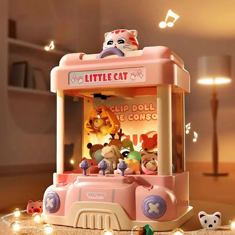 Claw Machine Arcade Toy Candy Grabber Prize Dispenser with Led Light Mini Vending Machine for Kids Electronic Arcade Game Prize 2