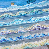 200cm/roll，Sea Spray themed tape，decorative collage scrapbook，photo frame，phone case，laptop，water bottle，aesthetic stationery 1