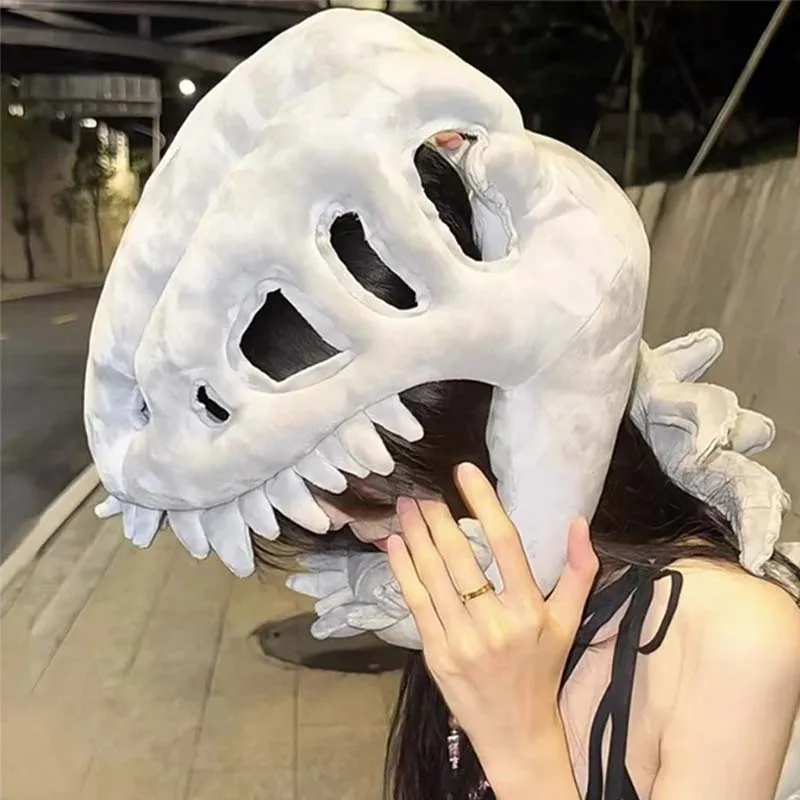 Conjunto de disfraz de esqueleto de dinosaurio, tocado divertido, ropa de vestir para fiesta de Halloween, Carnaval, accesorios de cómic, regalos creativos