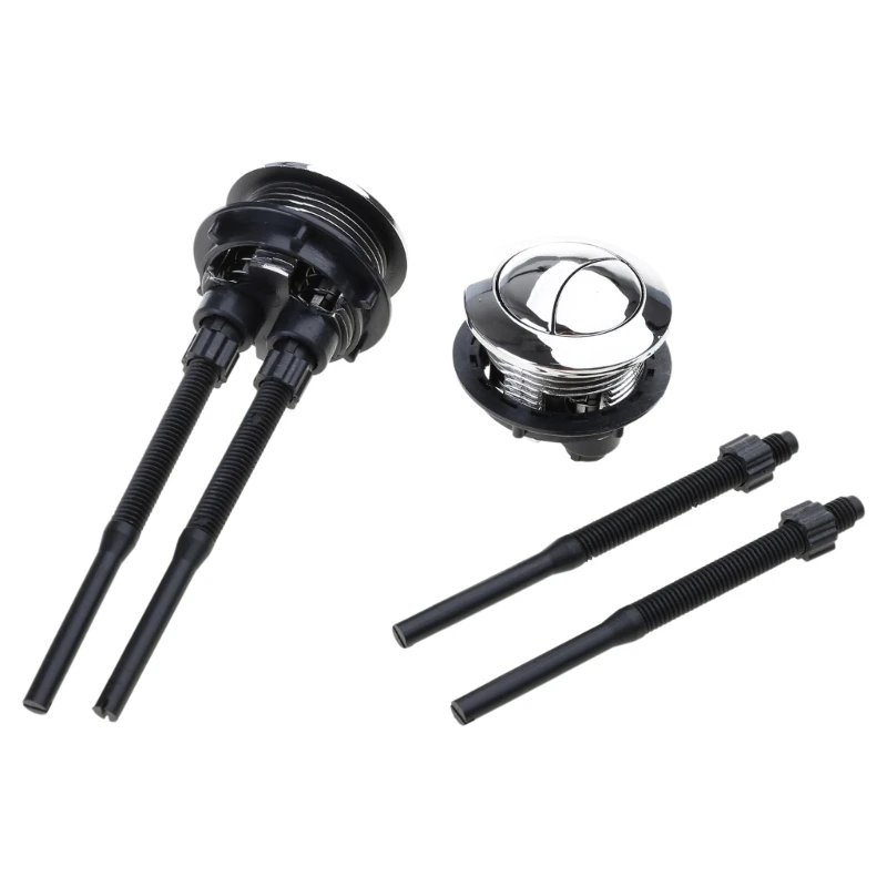 Bathroom Toilet Double Flush Button 38mm Round Black Water Saving Tanks Accessory Toilet Tanks Flush Button for Bathroom