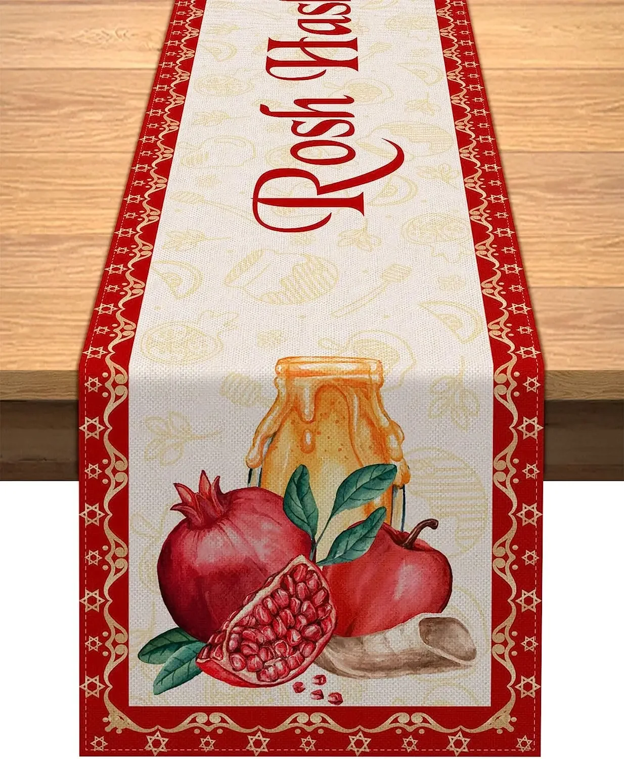 

Linen Rosh Hashanah Table Runner Shana Tova Table Decoration Jewish New Year Party Home Kitchen Dining Room Table Decor
