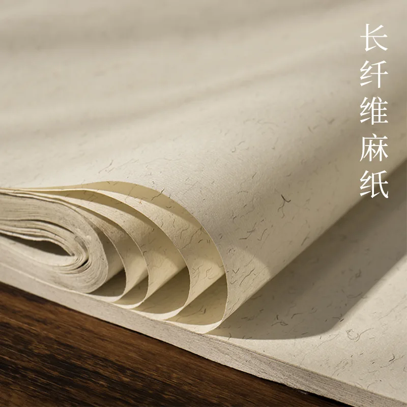 50 sheets Raw Rice Paper Hemp Texture Half Ripe Xuan Paper For Traditional  Chinese Painting Calligraphy Writting Art Supplies