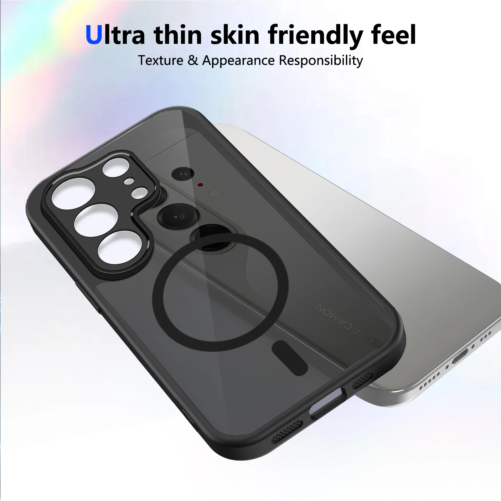Shockproof Silicone Bumper Clear Airbag Back Cover with Hard Matte Finish