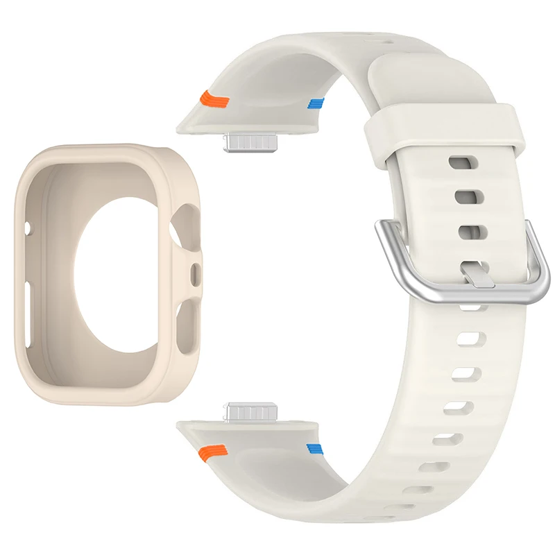 Protective Soft Case with Silicone Sports Strap for Smartwatch Fitness Bands