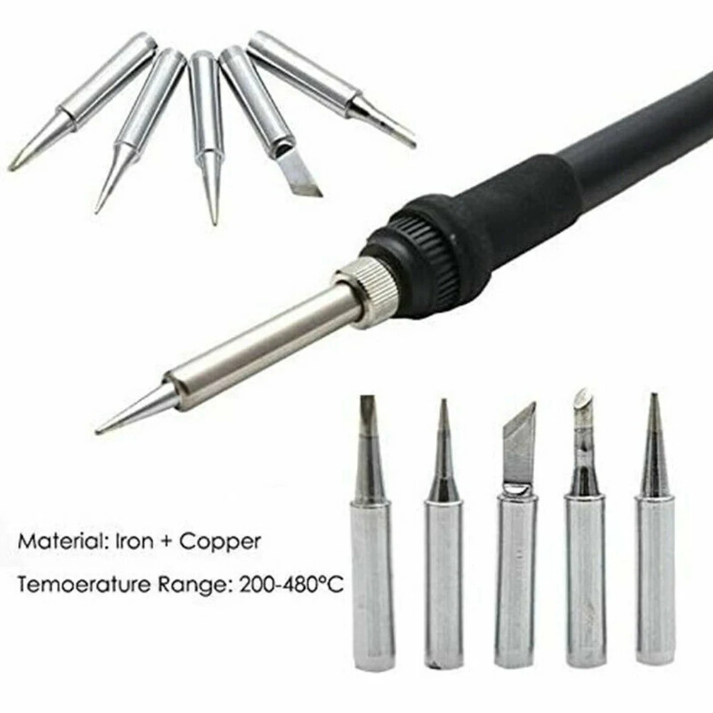 

Durable High Quality Practical Soldering Iron Tip 900M-T Silver 10pcs 200°～480° 852D For Quick For Rework Station