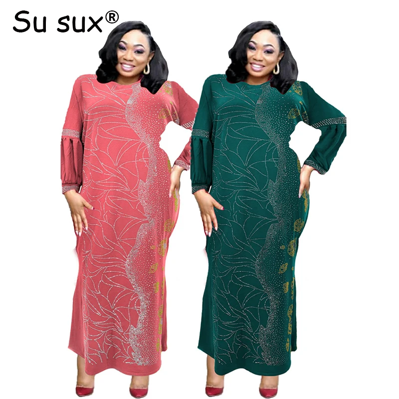 

Chiffon Maxi Dress Plus Size African Dresses For Women 2023 Elegant O Neck Patchwork Fishtail Dress Robe Africaine Femme Party
