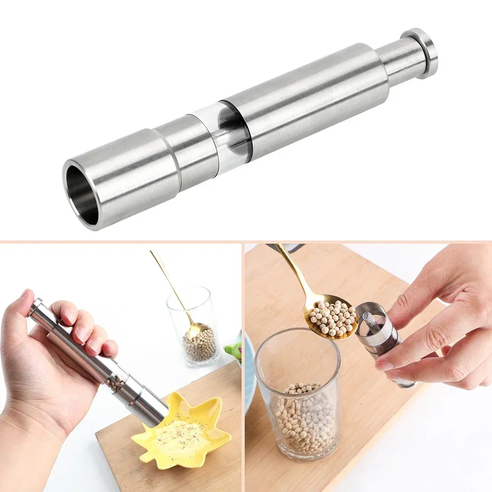Manual Stainless Steel Kitchen Accessories Salt Pepper Spice Sauce Grinder Seasoning Grinding Pepper Mill