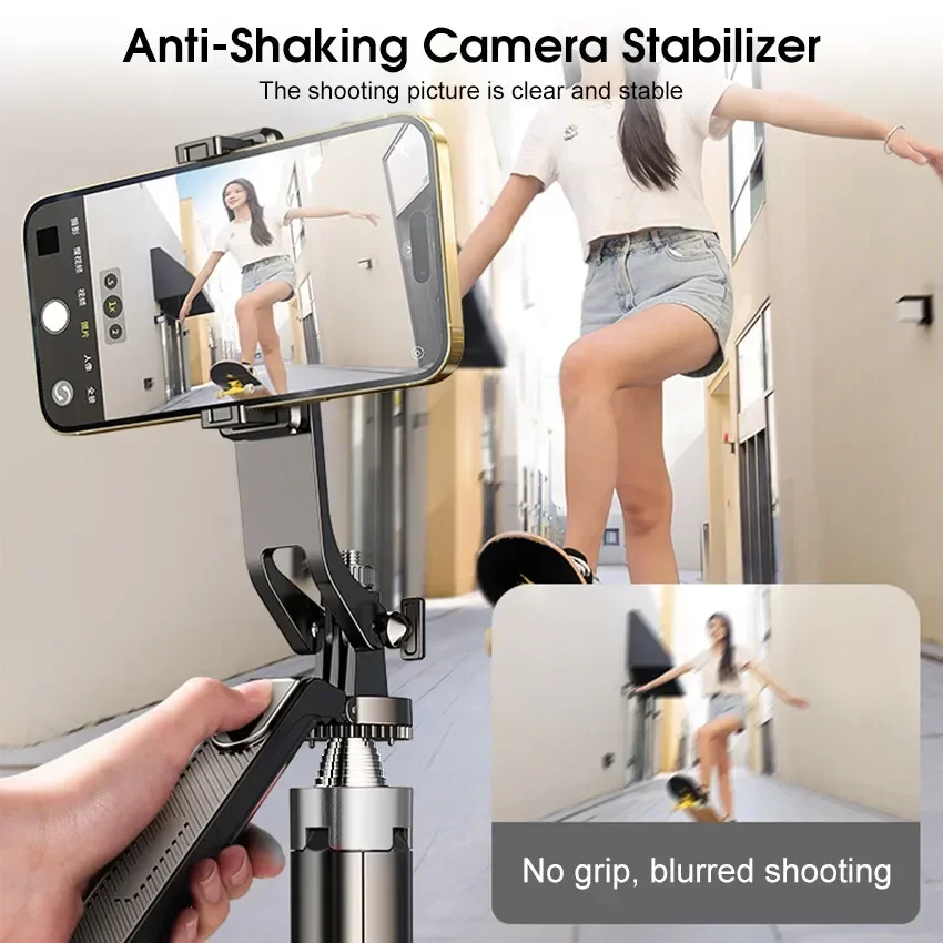 New P180/P185 Selfie Stick Quadripod 1.8m Extendable Anti-Shake Selfie Stick with Balance Handle 1/4" Screw for GoPro/Insta360