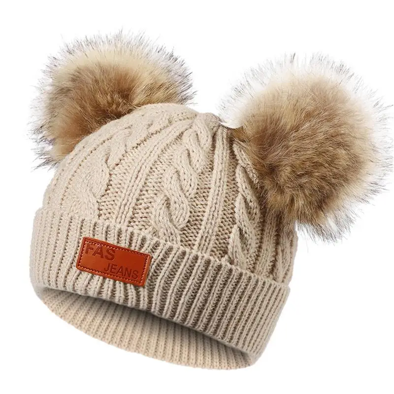 Toddler Girl Hat Pompom Knitted Toddler Beanie Hats Comfortable Warm Stretchy Kids Beanie Hats For Boys Girls Baby