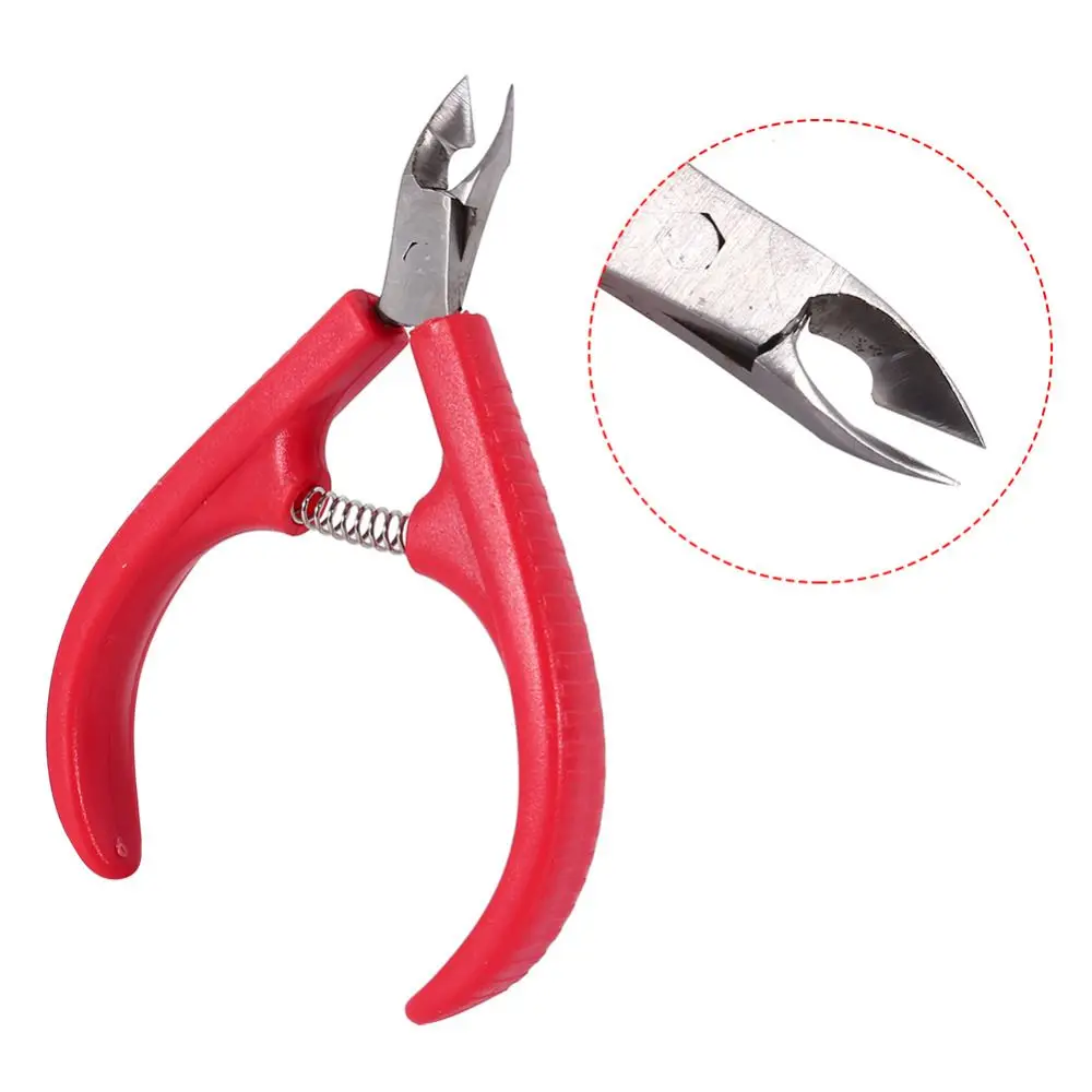 

1pc Nail Art Red Stainless Steel Cuticle Manicure Cutter Nippers Clipper Tool Cuticle Scissor