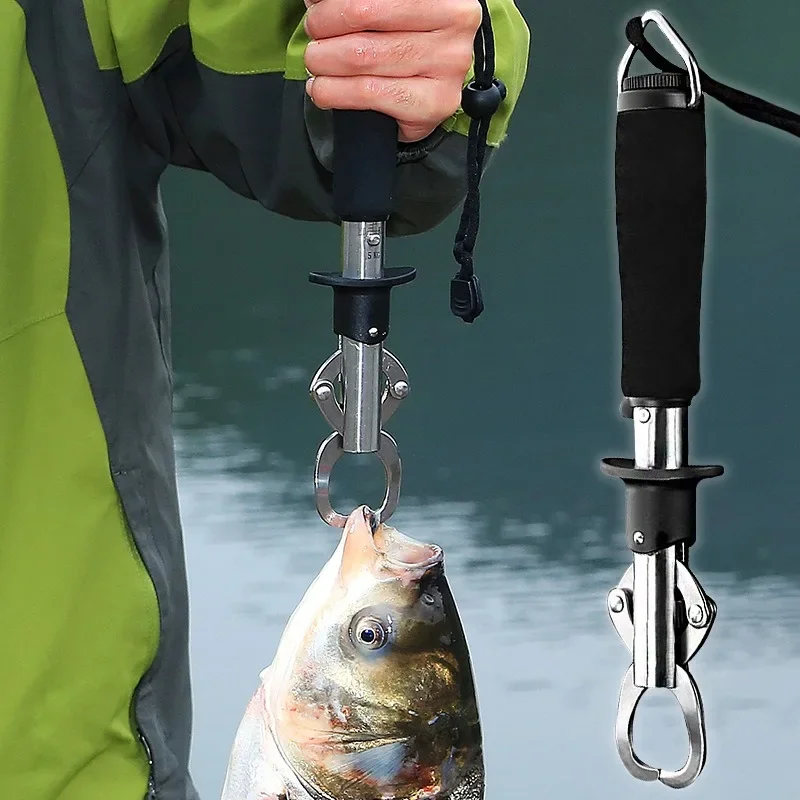 Contrôleur à poisson avec balance et règle - Pêche pince grip clip acier inoxydable