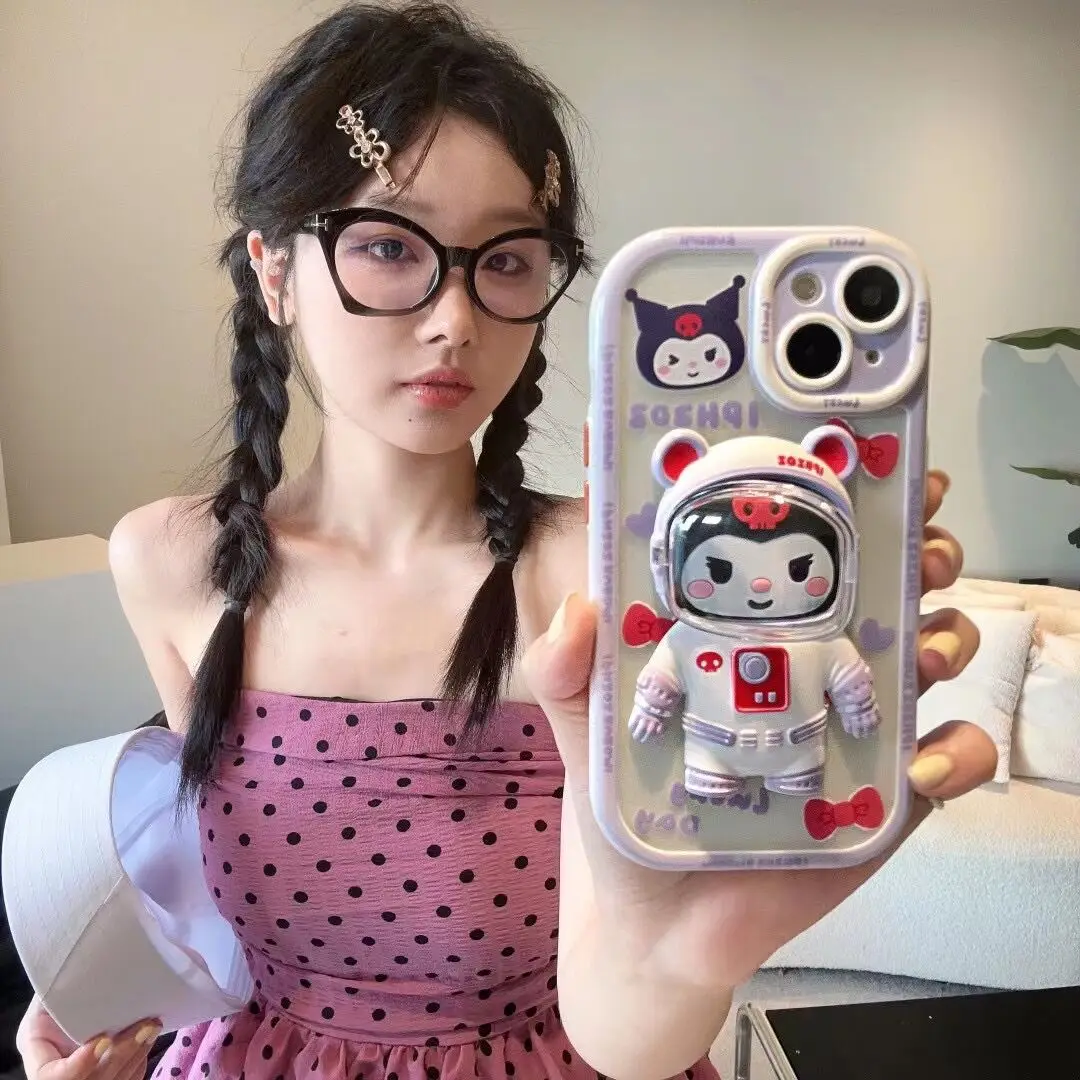 

Cartoon Sanrio Cell Phone Cases Kuromi Accessories Cute Beauty Kawaii Anime Apply Iphone14121311Pro Max11 Toys for Girls Gift