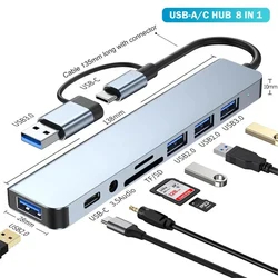 Compact Multi - Port USB - C Hub with High - Speed Data Transfer and Card Reader (8 in 2)