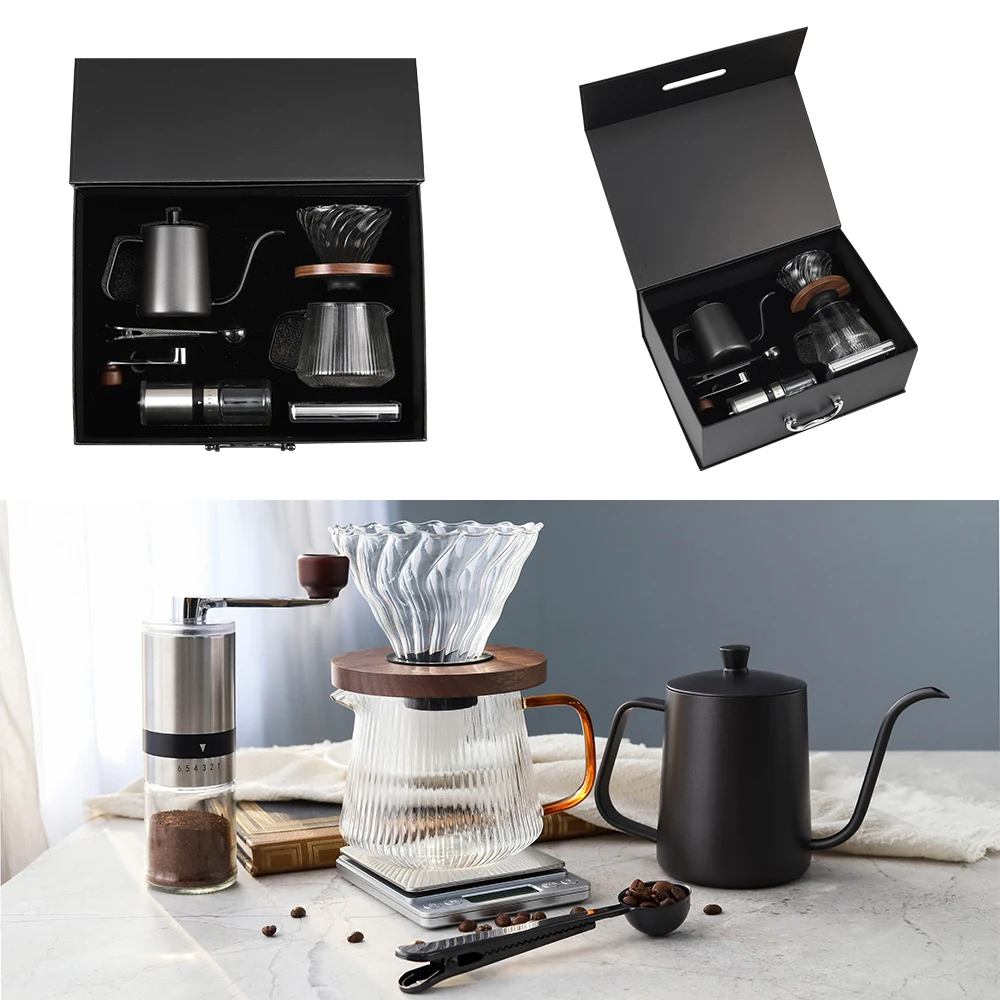 Home Kitchen Use V60 Barista Coffee Set Accessories manual Grinder Pour  Over Kettle 350ml