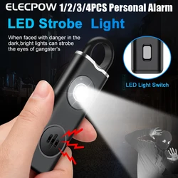 Eelcpow Personal Defense Alarm 130dB LED Light Charging Self Defense Alarm Student Female Anti-wolf Safety Alarm With Key Chain