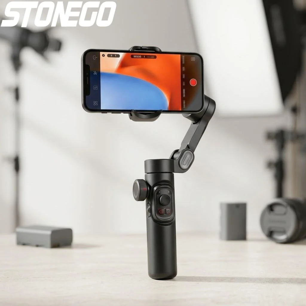 Gimbal Stabilisateur Smartphone 3 Axes avec Trépied, Autonomie 10h