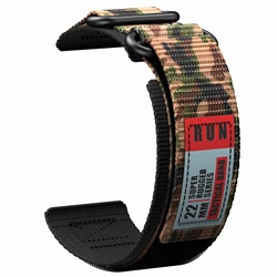 Universal 22mm Nylon Watch Strap - Durable Replacement Band for 22mm (Black camo)