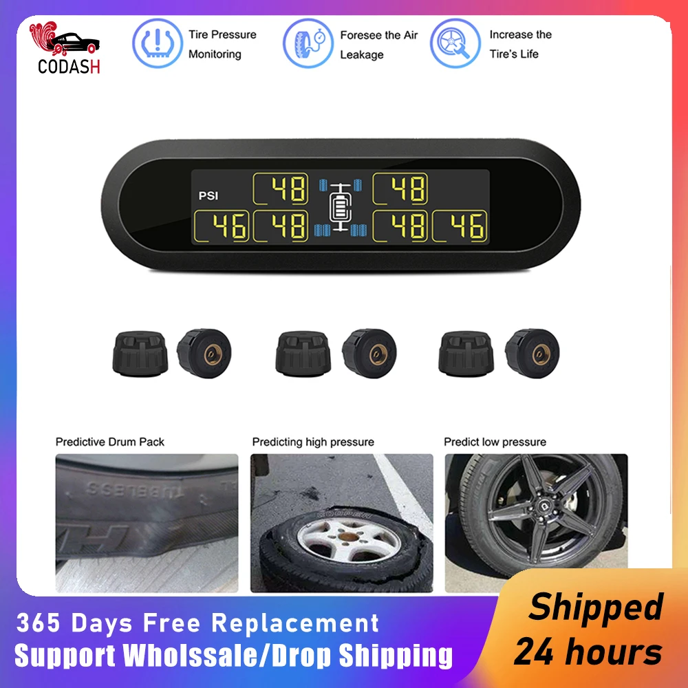 Codash Truck Bus Solar Wireless Tire Pressure Monitoring System 6