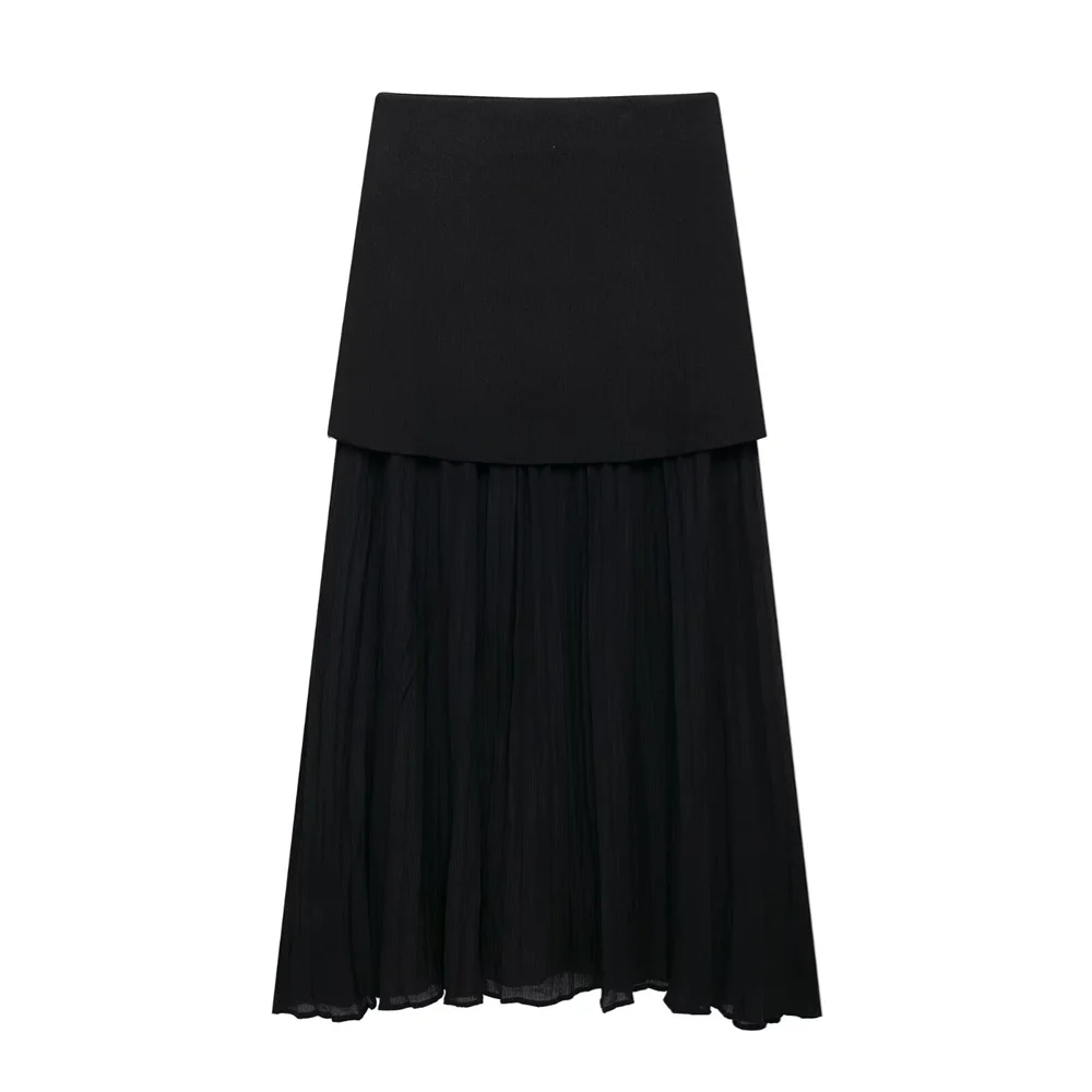 Autumn New Women's Clothing Style Slimming Asymmetric Knitted Coat Small Folded Splicing Skirt Set