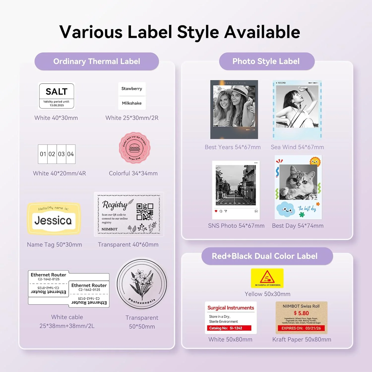 NiiMbot B21 Thermal Label Printer Bluetooth Portable Barcode Label Maker B21Pro Photos Printer Pocket Sticker Labeller