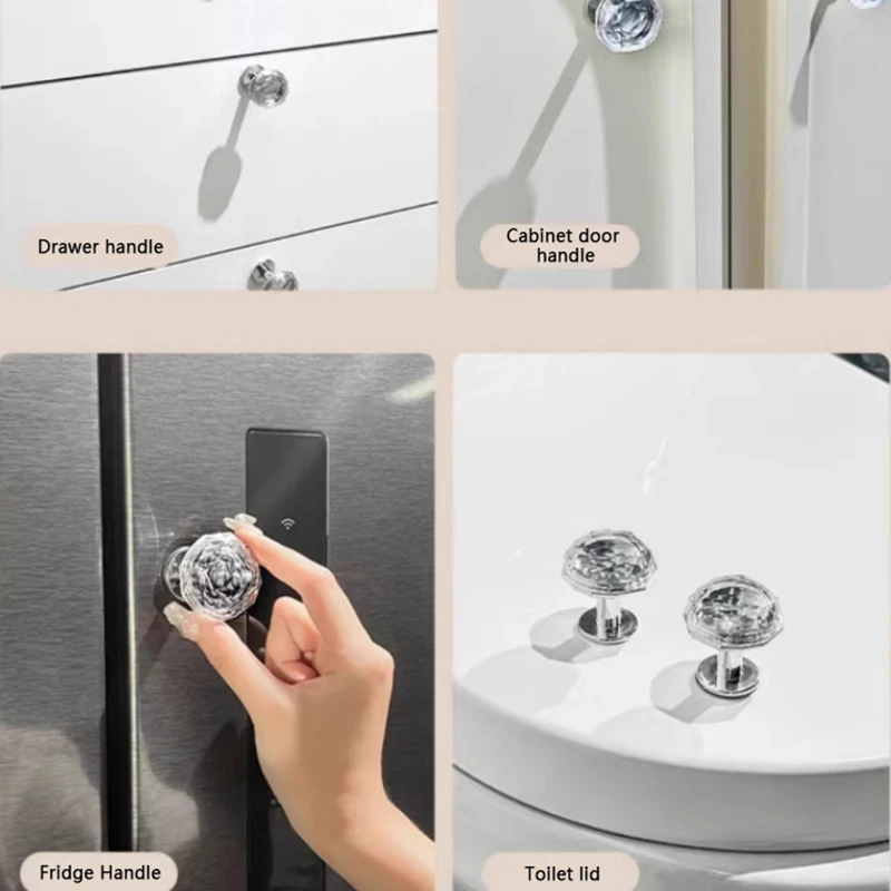 Self-Adhesive Diamond Toilet Press Water Tank Flush Button Bathroom Door Handle Home Decoration push button switch toilet flush button toilet water tank valve toilet tank flush lever flushing plate set