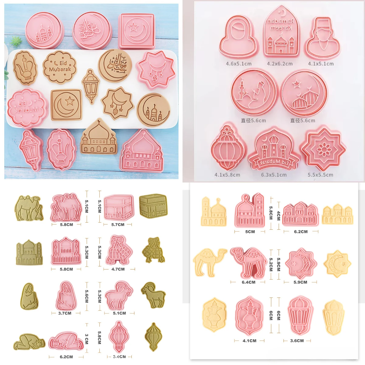 Cookie Cutter Baking Mold Cookie Mould Cookie Maker Press Kit 6/8pcs Cookie Cutter Eid Mubarak Biscuit Mold DIY Baking Tool Islamic Muslim Party Decoration Supplie Baking Kitchen Accessories