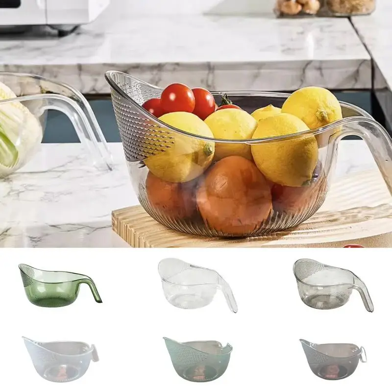 

Rice Sieve Plastic Colander Kitchen Drain Basket Fruit Basin Vegetable Washing Basket For Restaurant Home Strainer Baskets