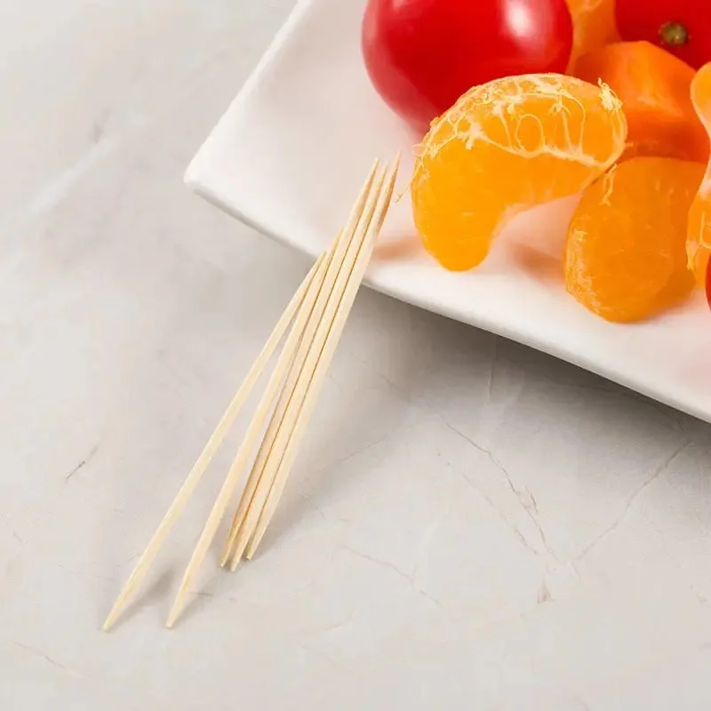 Description Picture 2 of itemBamboo Toothpick Disposable Portable Natural Fruit Salad Toothpicks Green Environmentally Friendly ToothStick Kitchen Accessory