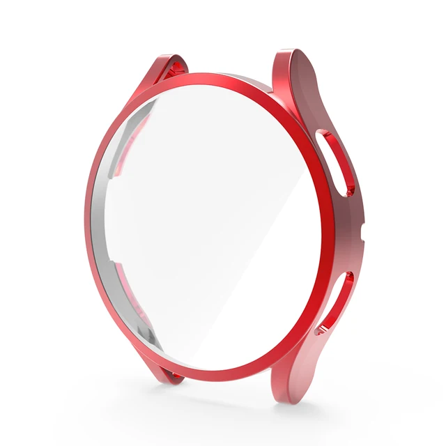 Full Cover Protective Case for Samsung Galaxy Watch 4 Accessories Soft TPU Screen Protector Galaxy watch 4 40mm 44mm Red