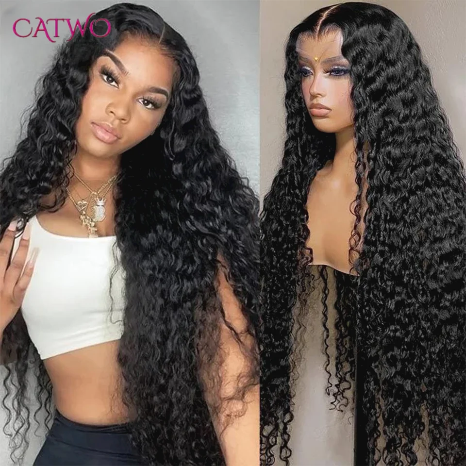

Water Wave 13x6 Lace Front Wig HD Lace Frontal 13x4 Curly Lace Front Human Hair Wig For Black Women 30 34 Inch HD Wet And Wavy