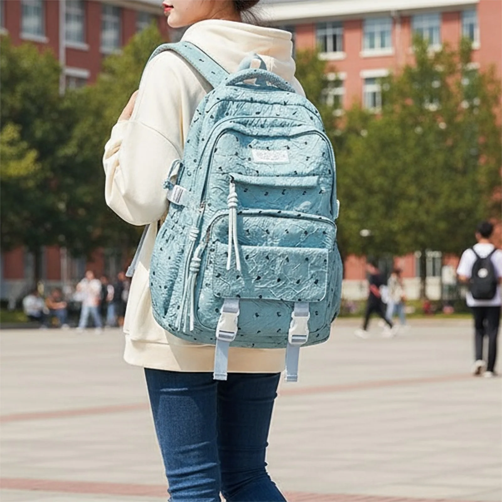 Bow Print Travel Casual Backpack Casual School Backpack Travel Daypack Large for Teens Girls Students